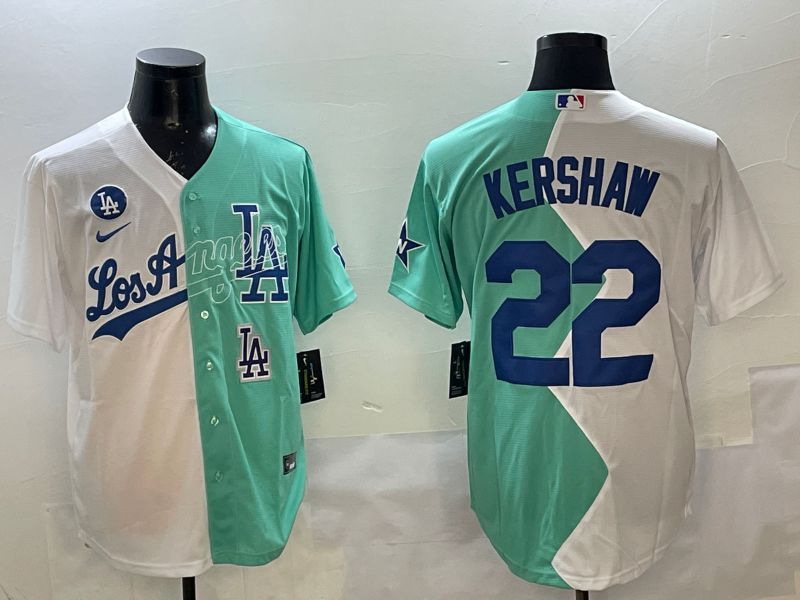 Men Los Angeles Dodgers #22 Kershaw Blue White Game 2025 Nike MLB Jersey style 5->los angeles dodgers->MLB Jersey